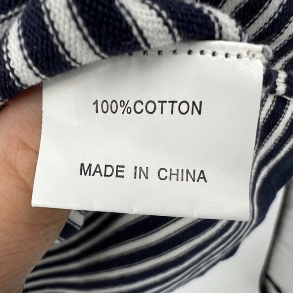 Weekend Max Mara Womens XS Blue White Cotton Knit Nautical Shift Dress - Picture 6 of 7